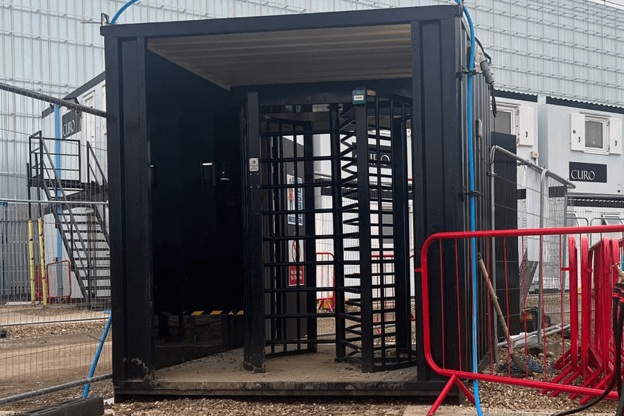 access control gates on construction site