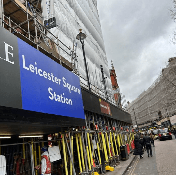 Leicester Square Station hoarding