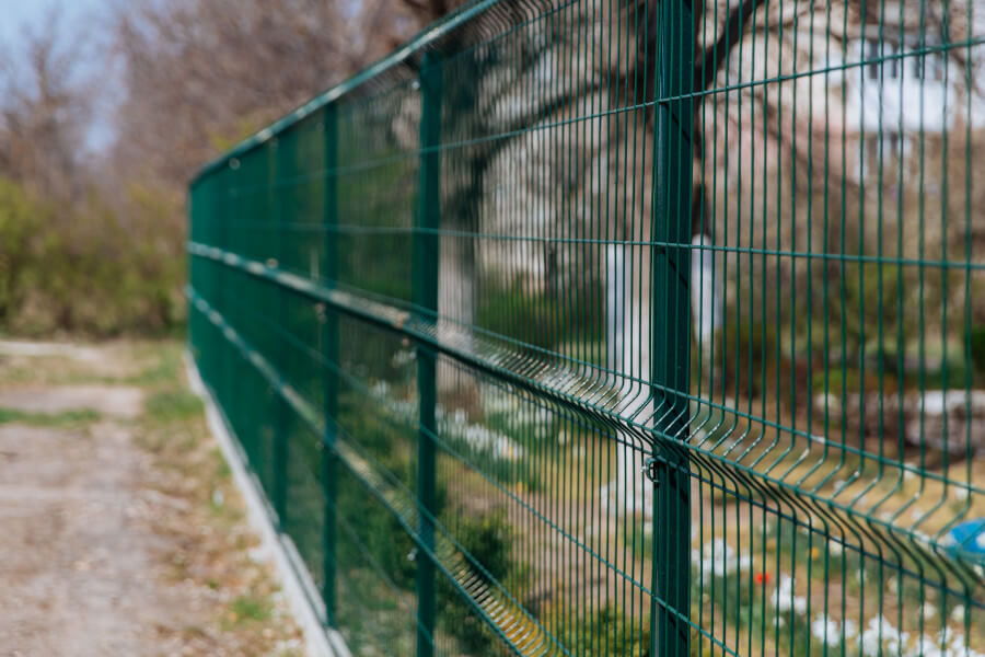 Green perimeter fencing