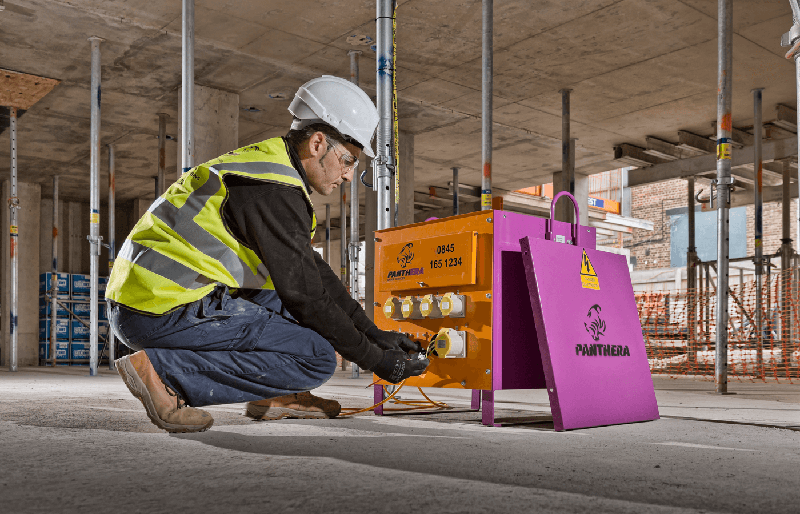 panthera group employee installing temporary electrics